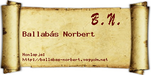 Ballabás Norbert névjegykártya