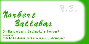 norbert ballabas business card